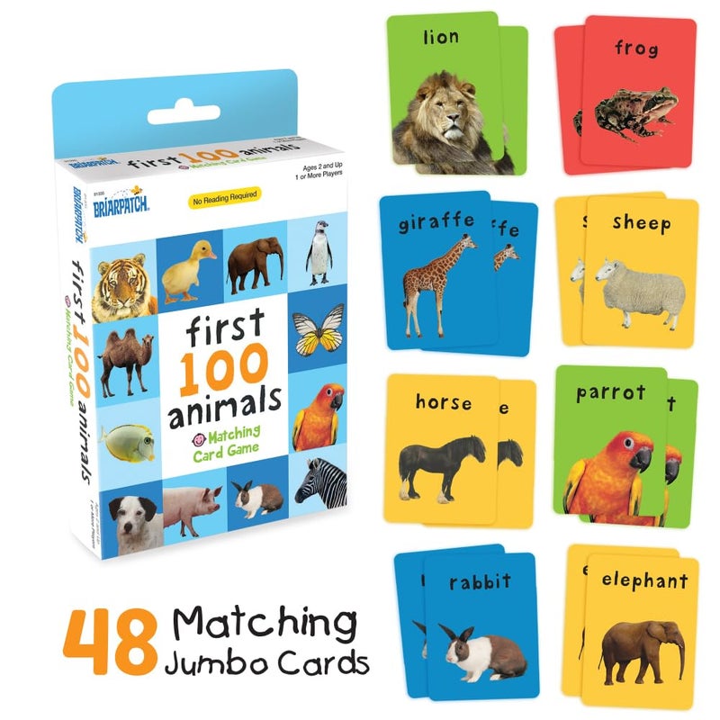 Briarpatch, First 100 Animals Matching Card Game, Based On Board Books by Roger Priddy, Preschool Learning for Kids - Image 2